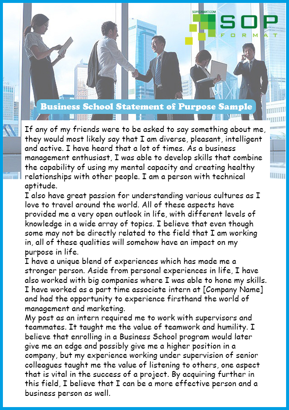 format of business school statement of purpose