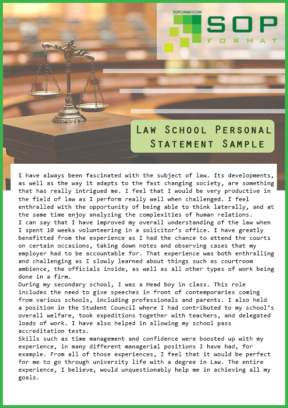 length of law school personal statement