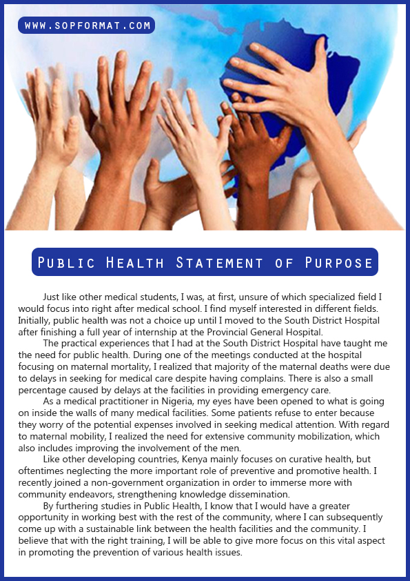 public health statement of purpose