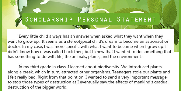 Scholarship Personal Statement Format Scholarship Personal Statement Format
