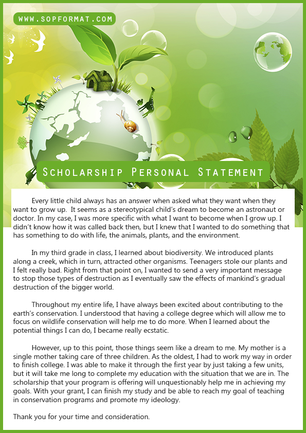 personal statement for commonwealth scholarship sample