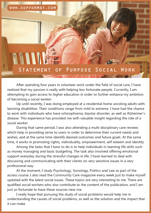 examples of personal statement social work