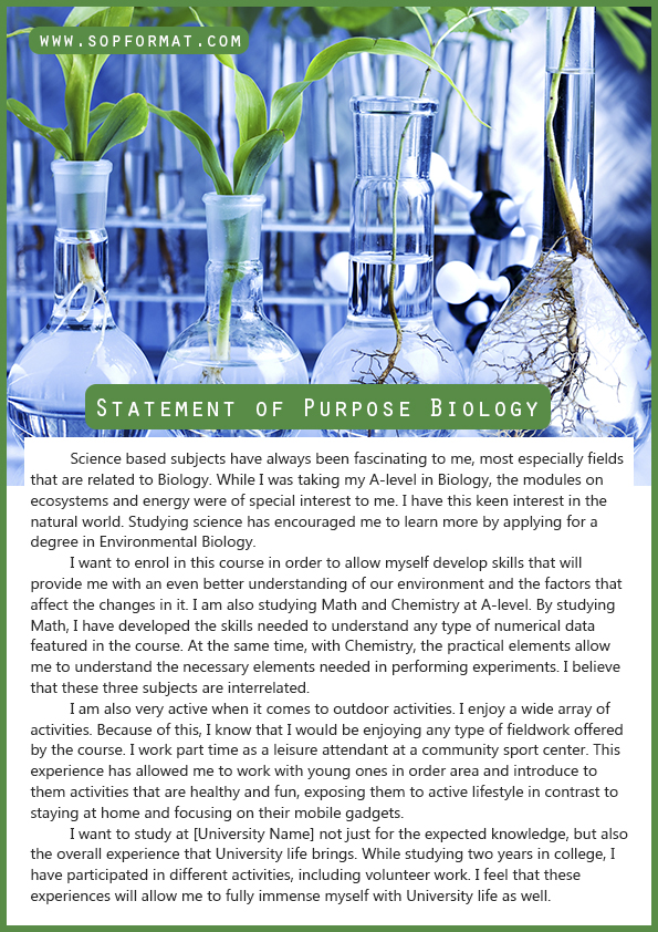 statement of purpose for phd in biology