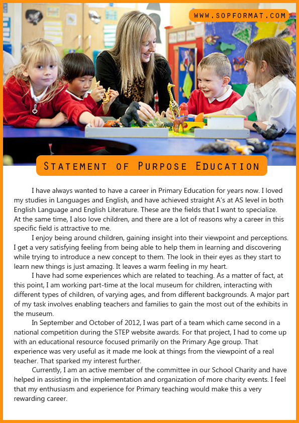 education statement of purpose